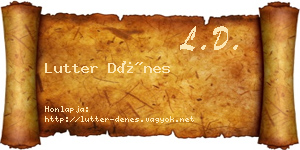 Lutter Dénes névjegykártya