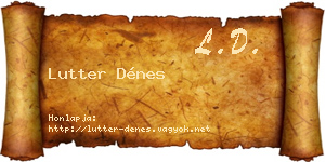 Lutter Dénes névjegykártya